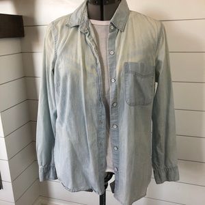 Old Navy Distressed Denim Button Down Medium